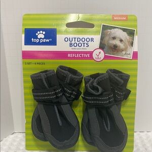 Top Paw Reflective Outdoor Boots - Black and Gray